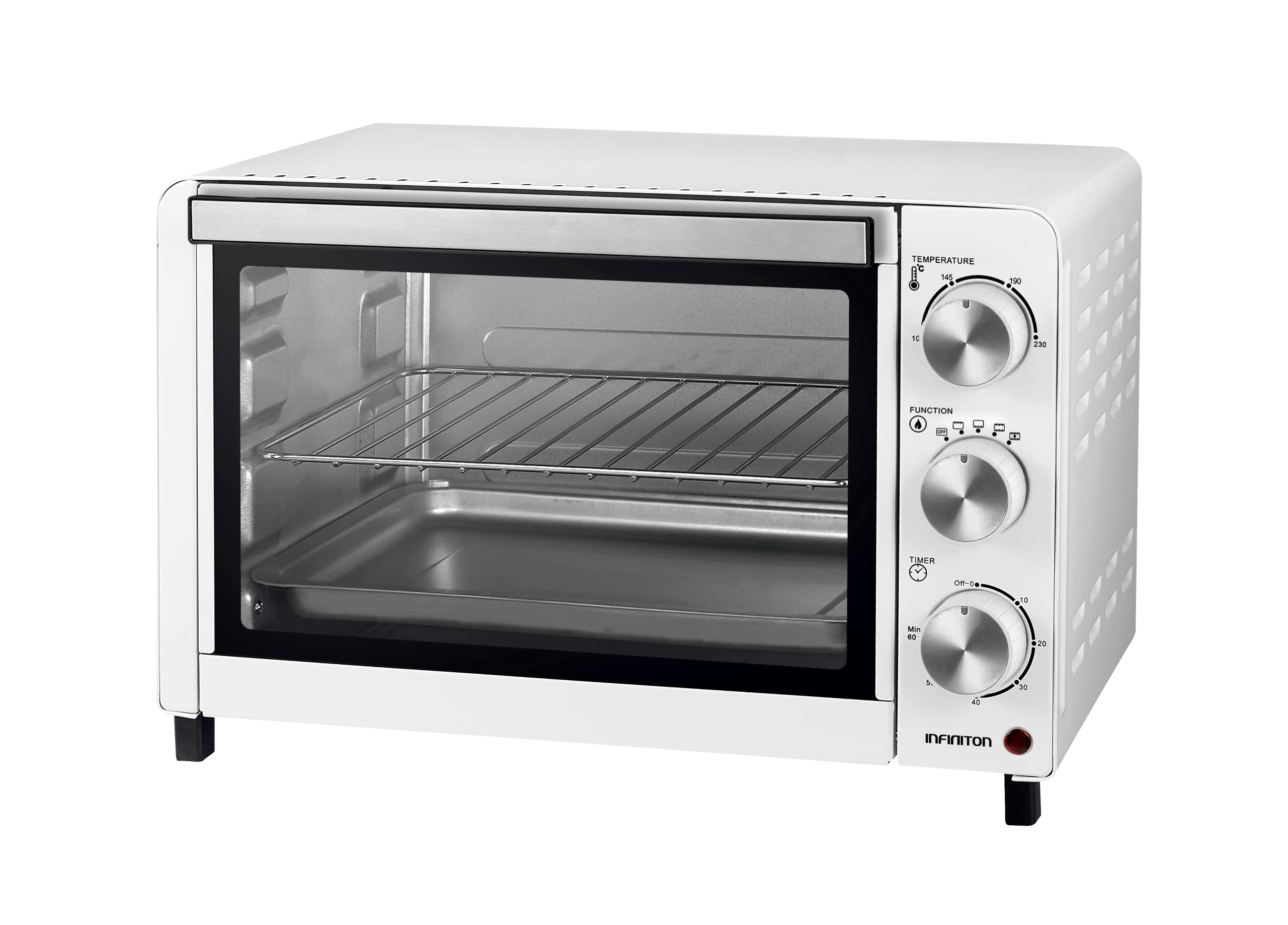 INFINITON HSM-A18B – Tabletop oven, White, 18L, 1200W, Convection, Double Glazing, Temperature Control, Timer 60 min.
