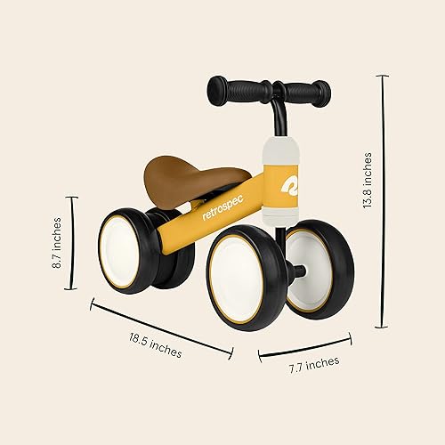 Miniatura 6 de Retrospec Cricket Baby Walker Bicicleta de equilibrio con 4 ruedas para edades de 12 a 24 meses, bicicleta de juguete para niños de 1 año, juguetes