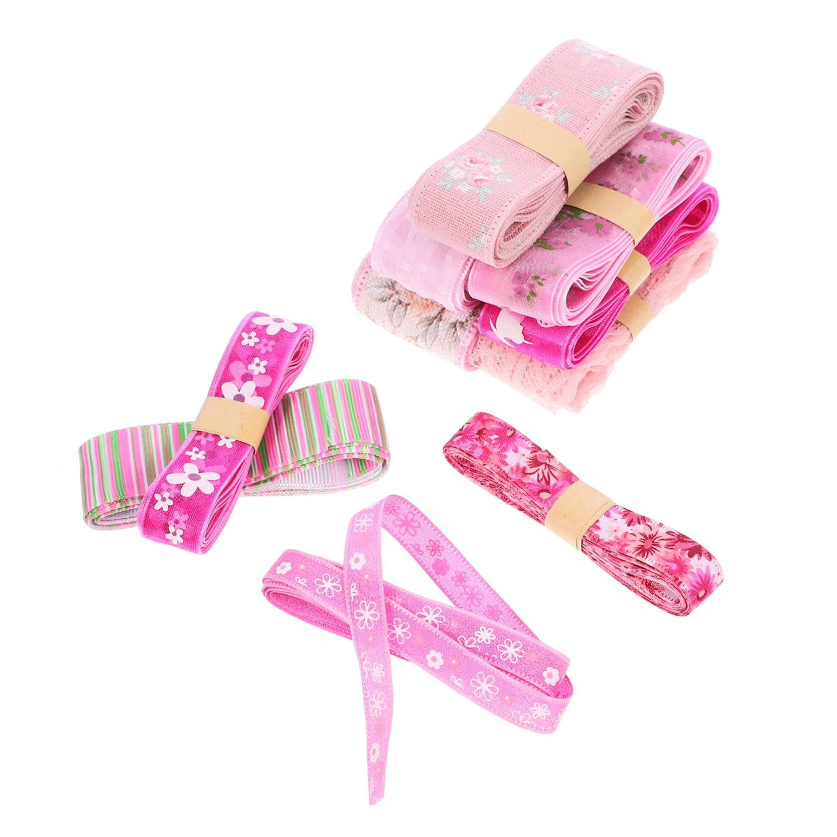 DOITOOL 5 Sätze Blumenmuster Geschenkbänder Mehrzweck Zuschneidbares Bastelband Für Projekte Und Festliche Dekorationen Für Geschenkverpackungen Und Diy Bastelarbeiten 10 Stück * 5
