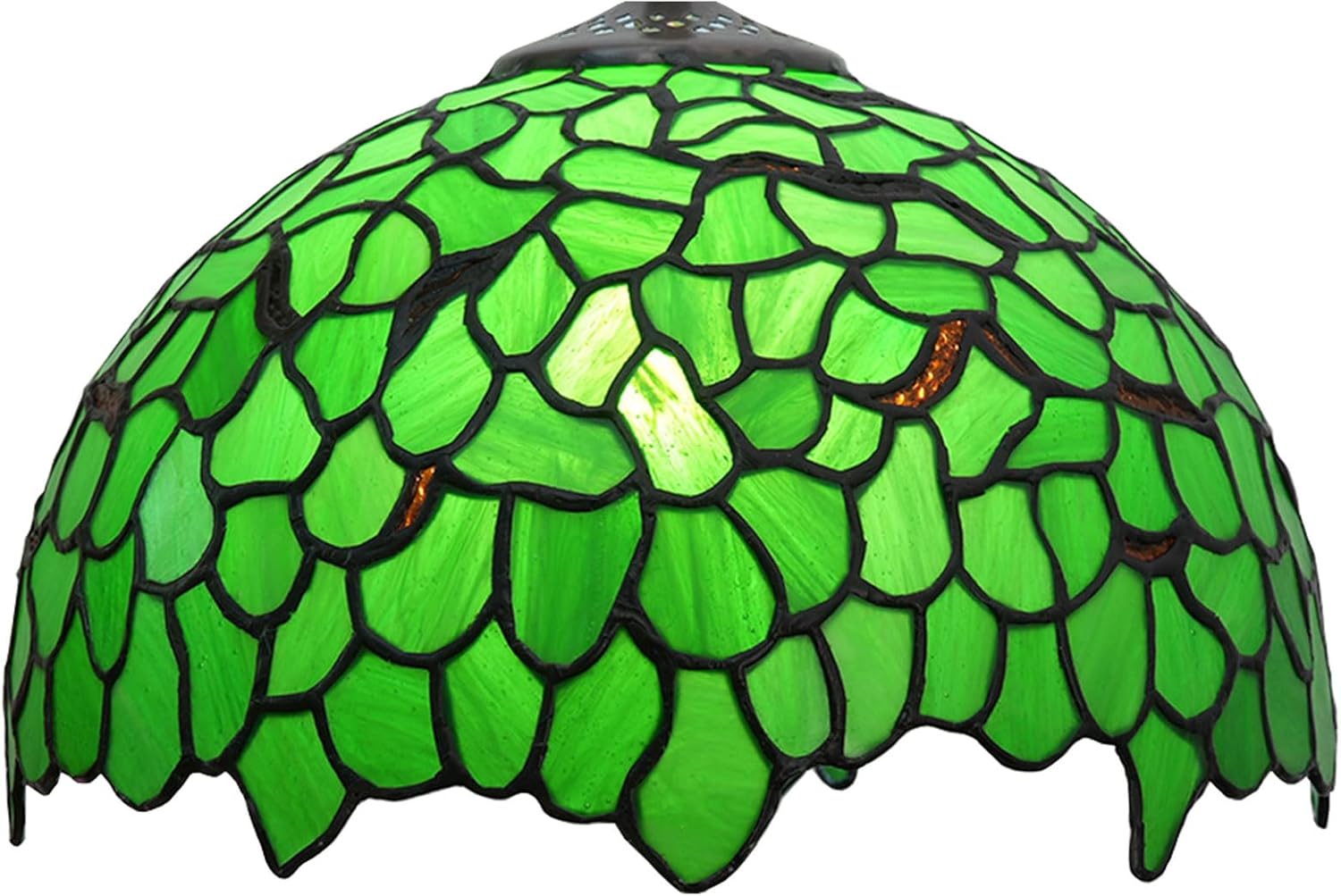 Tiffany Lamp Shade 12" Wide Accessories Replacement Only Rose Stained Glass Lampshades Vintage Green Wisteria Style Light Cover for Table Lamp Pendant Light Desk Ceiling Fixtures,Rose