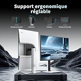 KTC Écran PC Gaming 27 Pouces, QHD 2560x1440, 200Hz (OC 220Hz), Fast IPS, 1ms MPRT, HDR400, 450cd/m², 131% sRGB, 97% DCI-P3, ΔE<2, Adaptive Sync, Haut-Parleurs Intégrés, VESA 100×100mm, Blanc, H27T6 - 5