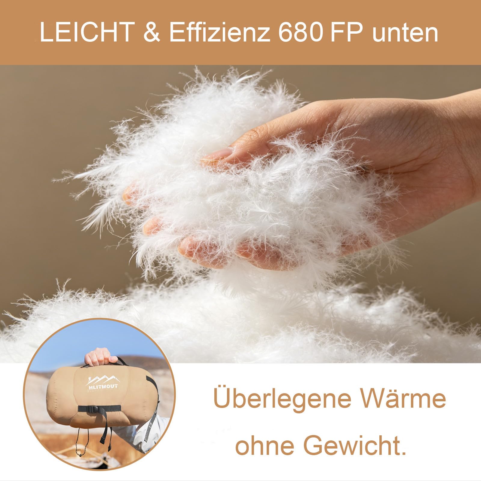 Daunen Deckenschlafsack (Rosa, 0 bis 12 Grad) | leichter kleiner schlafsack für 3~4 Jahreszeiten Camping, Wandern und Trekking