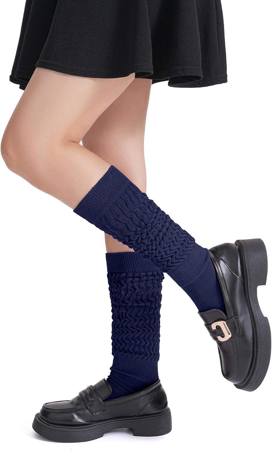 Auranso Slouch Socks Women Cotton Scrunch Knee High Long Knit Boot Socks 6-11 - Image 2