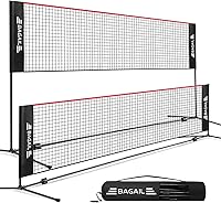 BAGAIL Portable Badminton Net - Height Adjustable Kids Volleyball, Tennis, Pickleball Net 10/14/17ft, Easy Setup for Backyard & Indoor Games