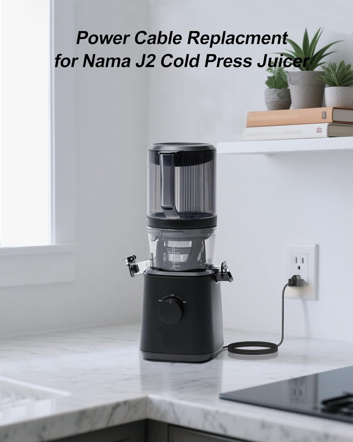 Power Cable for Nama J2 Cold Press Juicer, 3.9FT AC 3 Prong Power Cord