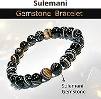Vista 279 de Pulsera de turmalina negra, pulsera de cristal curativo natural para mujeres y hombres, pulsera de cuentas redondas de 0.315 in para espiritual