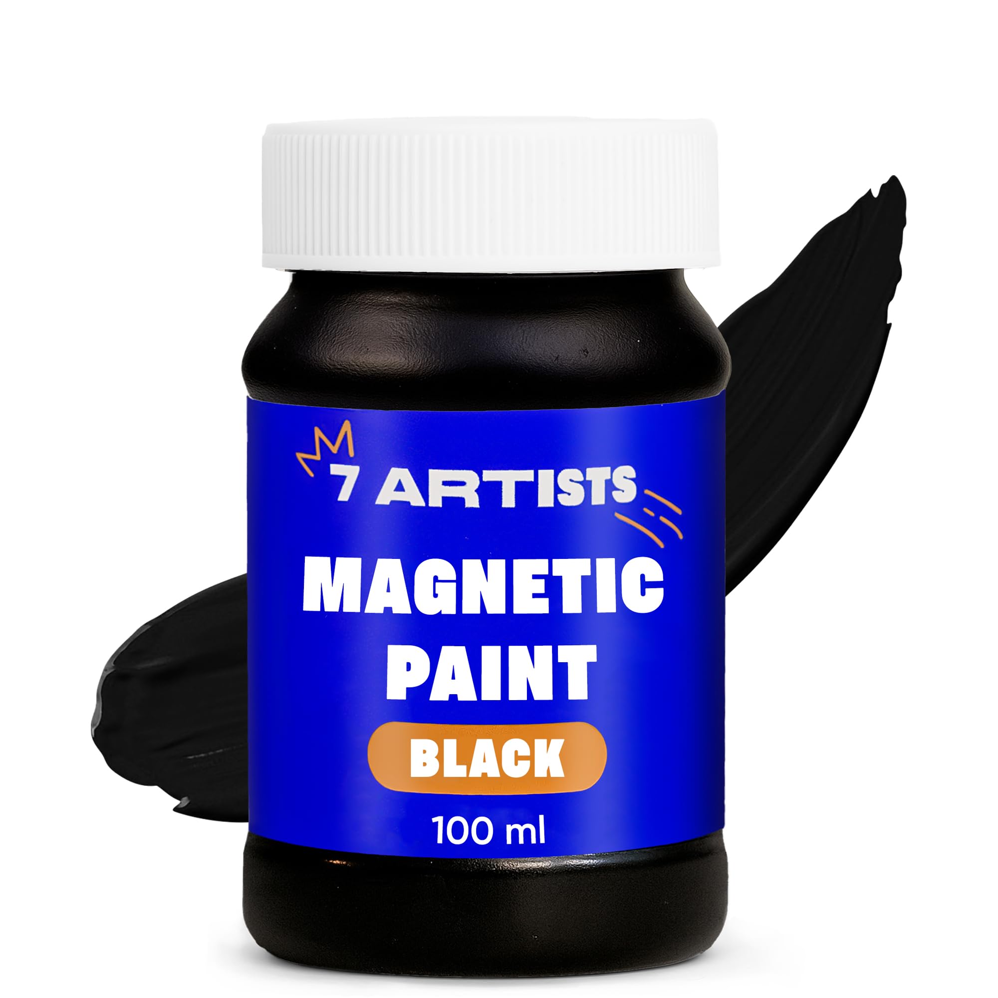 7 Artists Magnetic Paint Black 100 Ml – Magnetic Chalkboard Paint For Primed Walls, Wood, Blackboard For Small Magnets And Notes