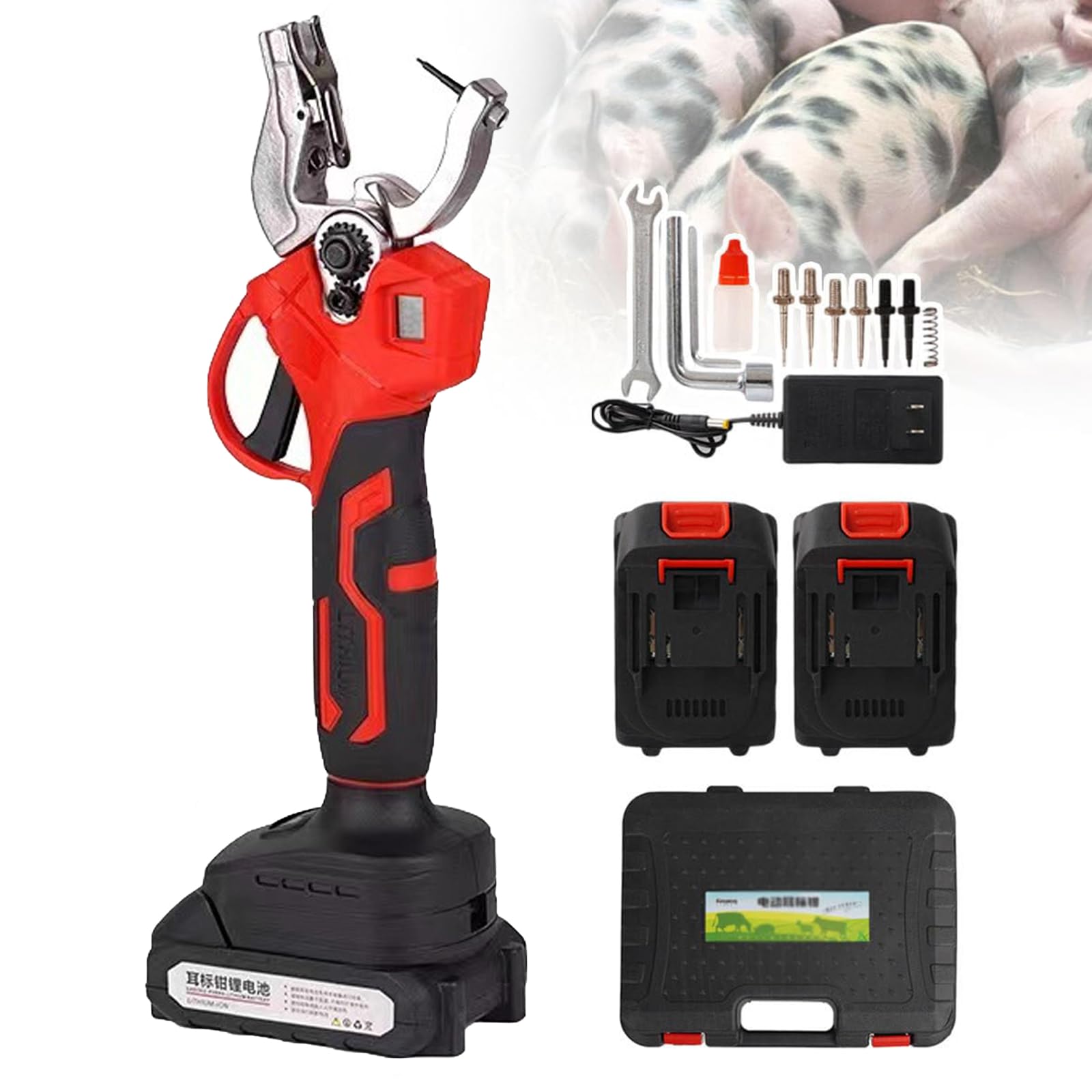 Pince marqueur d'oreille électrique rechargeable pour l'identification du bétail - 8