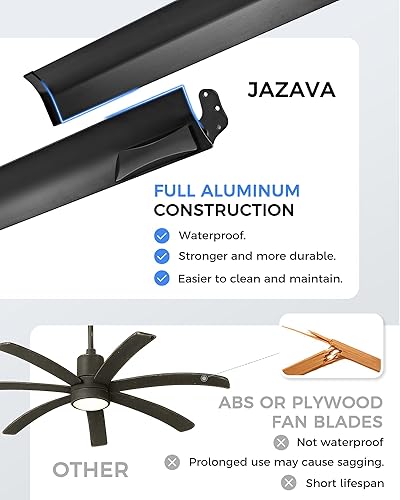 Miniatura 3 de Ventilador de techo industrial de 84 pulgadas con luz, ventilador de techo grande con 8 aspas de aluminio, funciona con Alexa, motor CC reversible