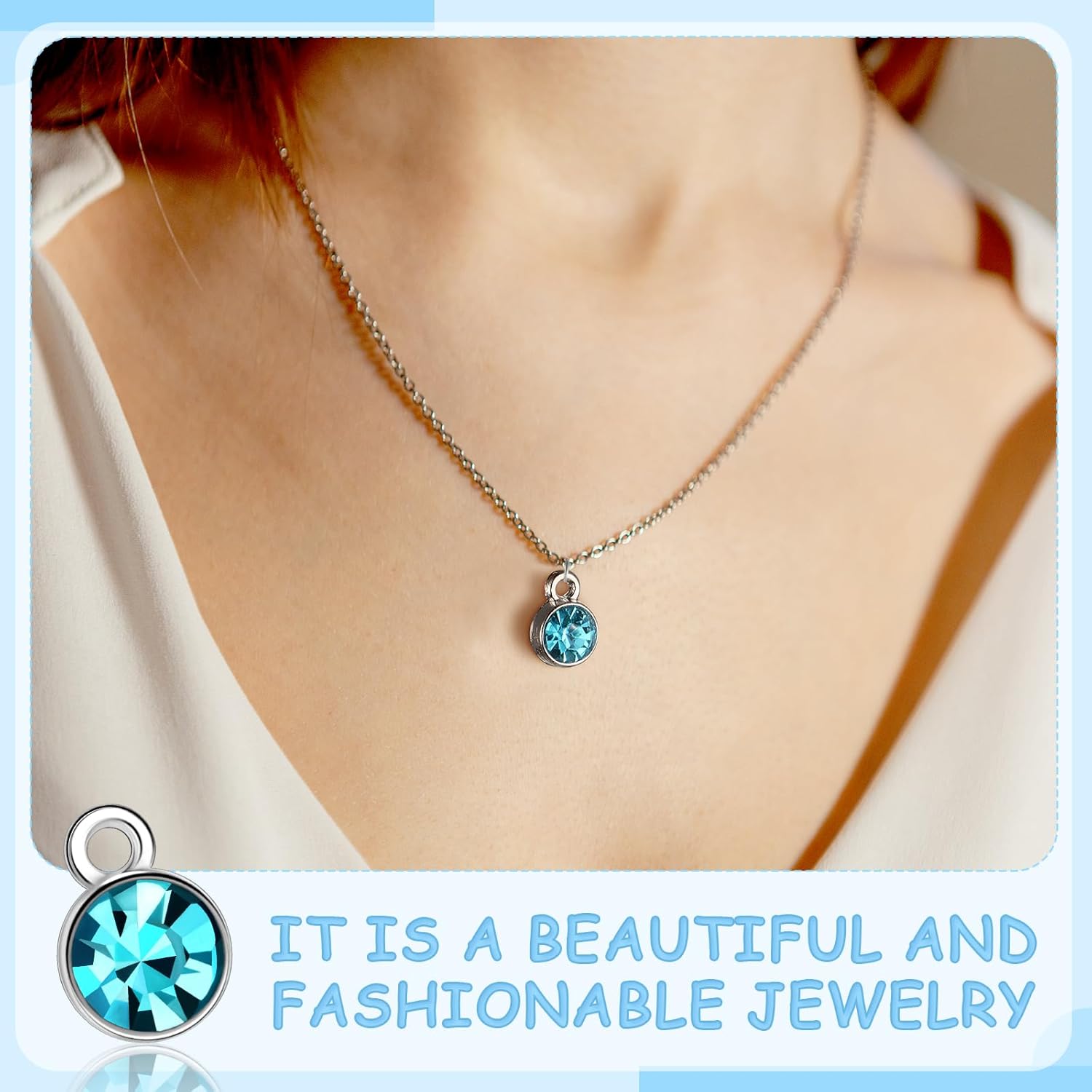 Sureio 120 Pcs Birthstone Charms for Jewelry Making Handmade DIY Crystal Birthstone Beads Bling Round Charms Bracelet Enamel for Birthday Jewelry Making Earrings Accessory (Mixed Colors) - Image 4