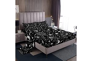 Mystical Sun and Moon Queen Bedding Set: Starry Night's Embrace