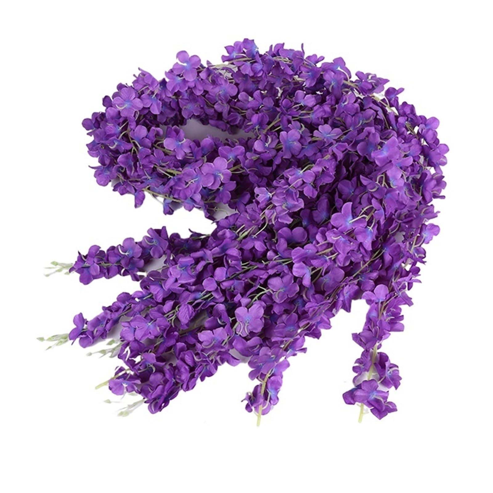 YUPLIODSX Artificial Flower Vine Simulated Cherry Blossom String Vine Ceiling Decoration Hanging Long Flower(Purple,2pcs)