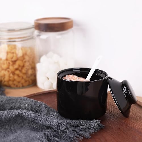 Miniatura 8 de HAOTOP Azucarero de 8 onzas con tapa y cuchara, dispensador de azúcar de cerámica, contenedor de azúcar, accesorios de barra de café, recipientes de