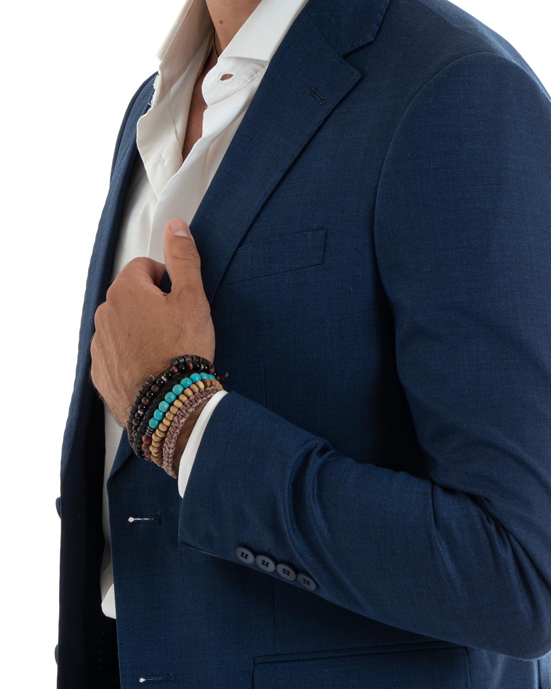 Abito Uomo Outfit Completo Giacca Pantalone Melangiato Cerimonia Elegante Casual