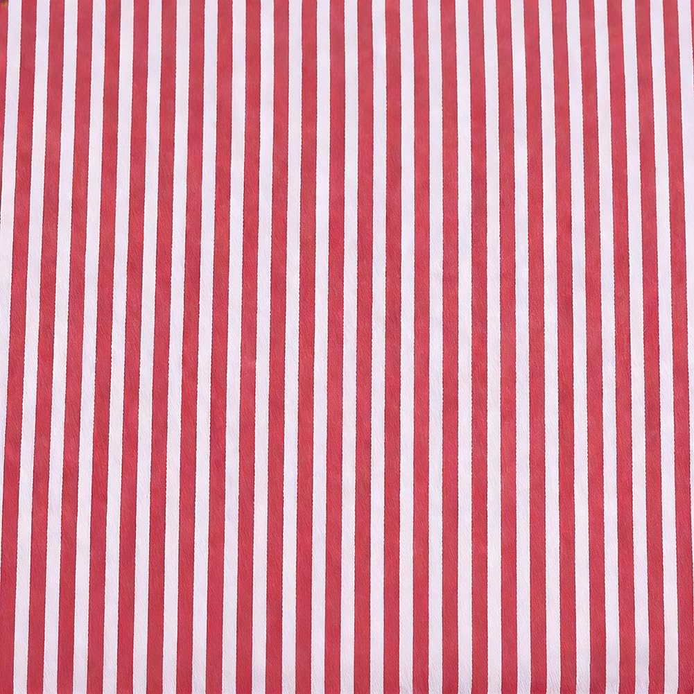AHANDMAKER 39" x63" Stripes Cotton Fabric Sewing Stripe Pattern Fabric Twill Striped Printed Fabrics Cotton Woven Ticking for Patchwork Table Cloths Pillows Cushions DIY Sewing Supplies, Red