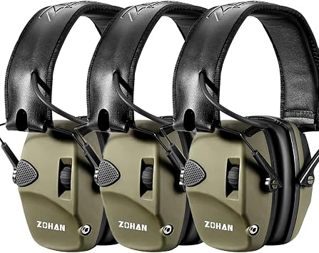 ZOHAN EM054 حماية الأذن للرماية الإلكترونية 3 حزم ، حماية السمع النحيف تقليل الضوضاء للأذنين لنطاق البندقية   