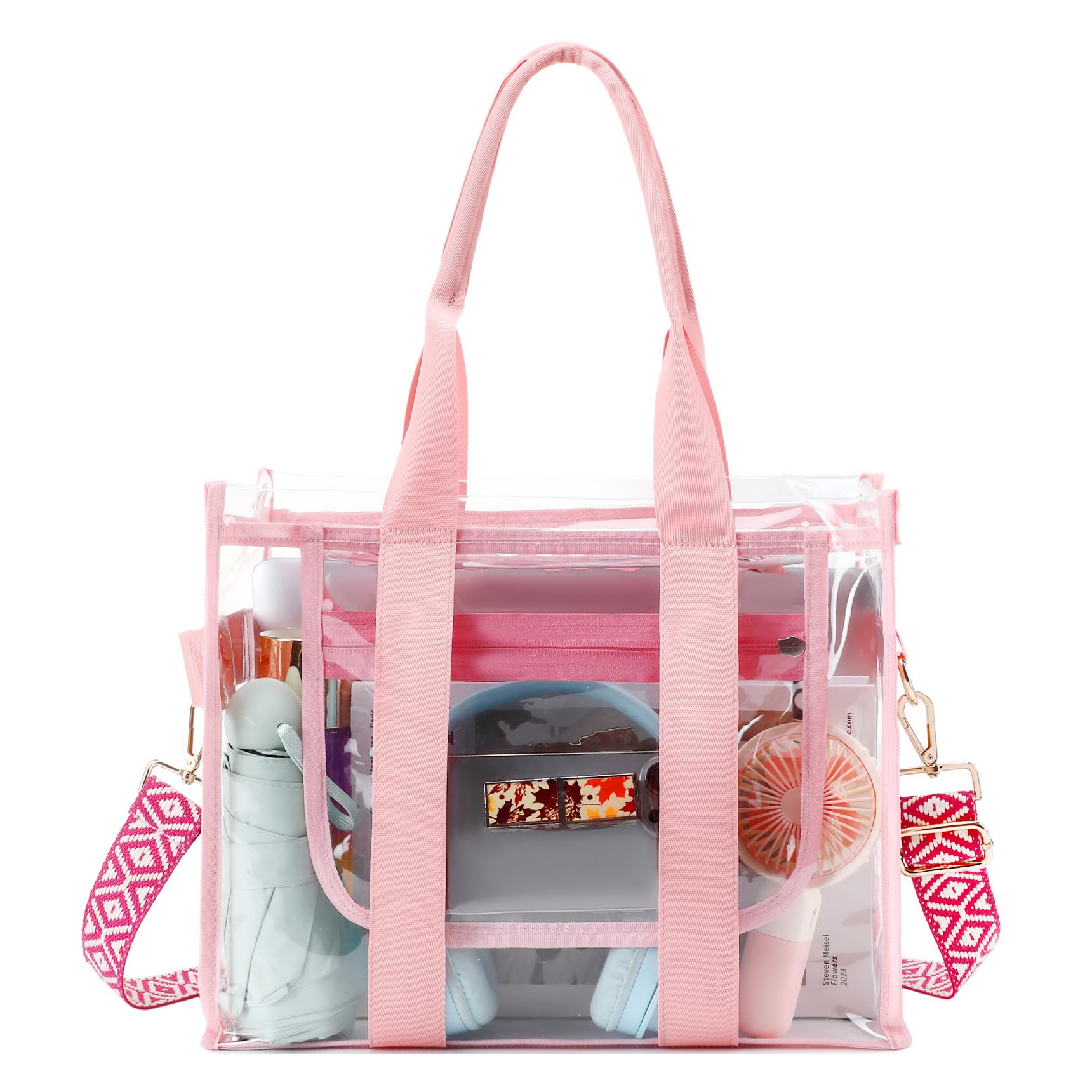 getgto Clear Bags for Women Tote Bag, Crossbody Bag, Stadium Approved Clear Purse for Sports Events, Concert, Work & Beach