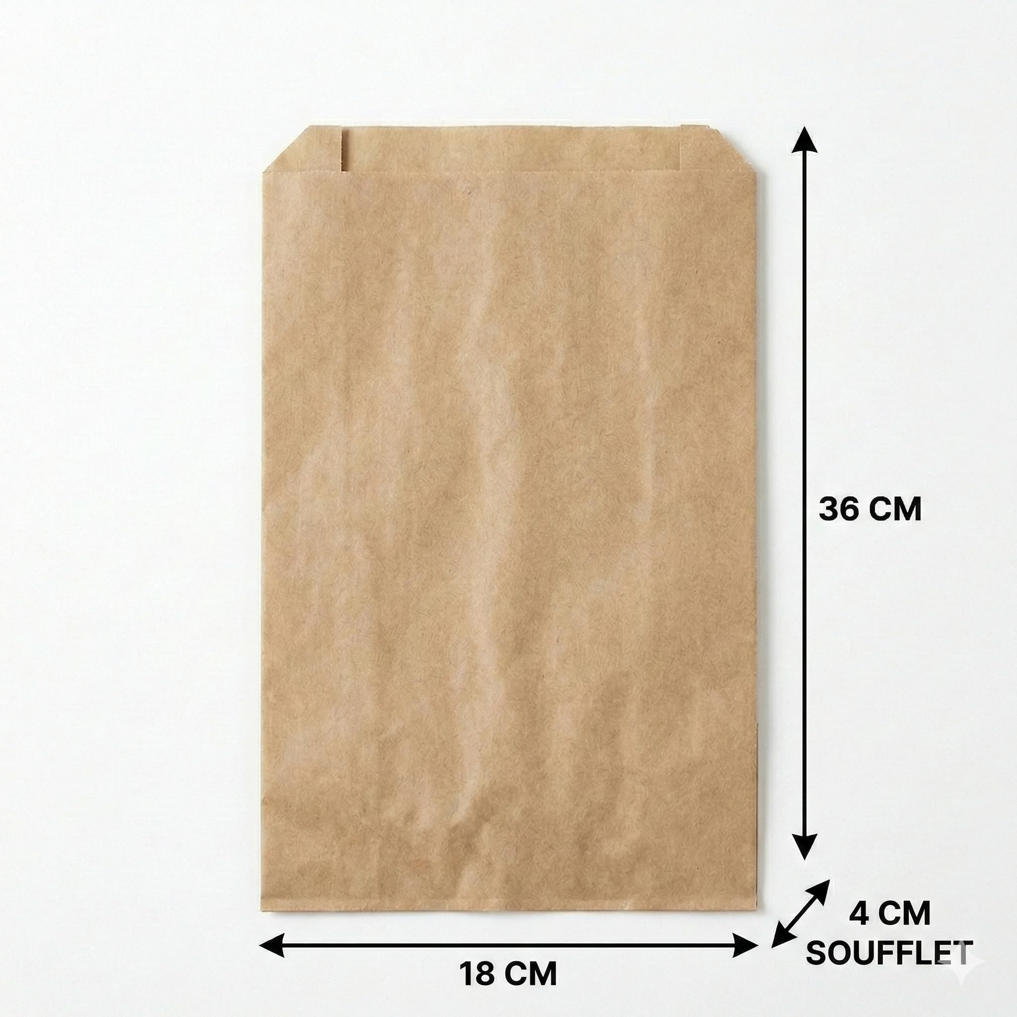 1000 Sacs Papier Kraft Brun 18 x 36 cm - Sachet Alimentaire Léger Standard - Emballage Finition Lisse pour Pharmacie, Marché, Légumes et Confiserie - Aspect Satiné