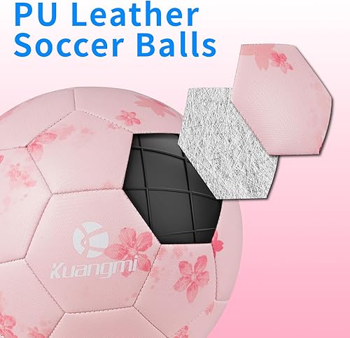 Miniatura 3 de Kuangmi Balón de fútbol, pelota de partido de tamaño oficial 5, jugadores de fútbol para jóvenes, adolescentes y adultos, entrenamiento deportivo al