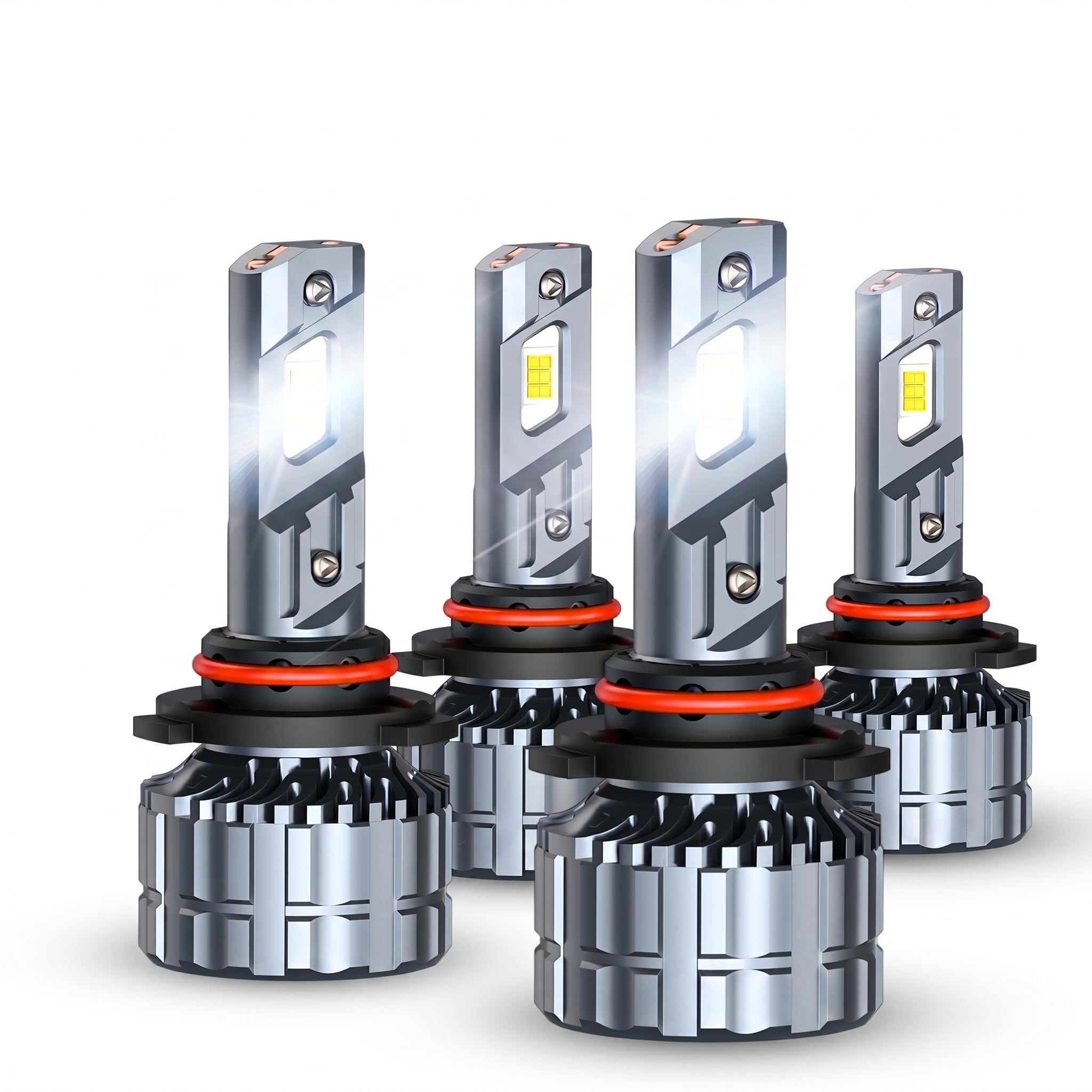 SEALIGHT 9005 9006 LED Bulbs, 800% Ultra-Bright, Super Brightness 6500K Cool White Lights, 360-degree Illumination, 1:1 Real Size, 99% Fit Your Vehicles, Plug-N-Play, 4 Pack