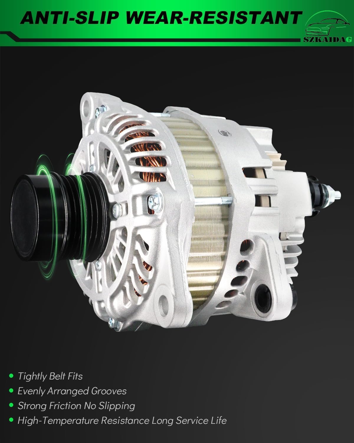 Alternator for:-Dodge Caliber 2007-2012, for:-Jeep Compass 2007-2017 2.0L 2.4L, Patriot 2007-2017, for:-Chrysler 200 Sebring, 115Amp 12V 6-Groove CW, OE# 04801323AB, 11231N (ALL-NEW)