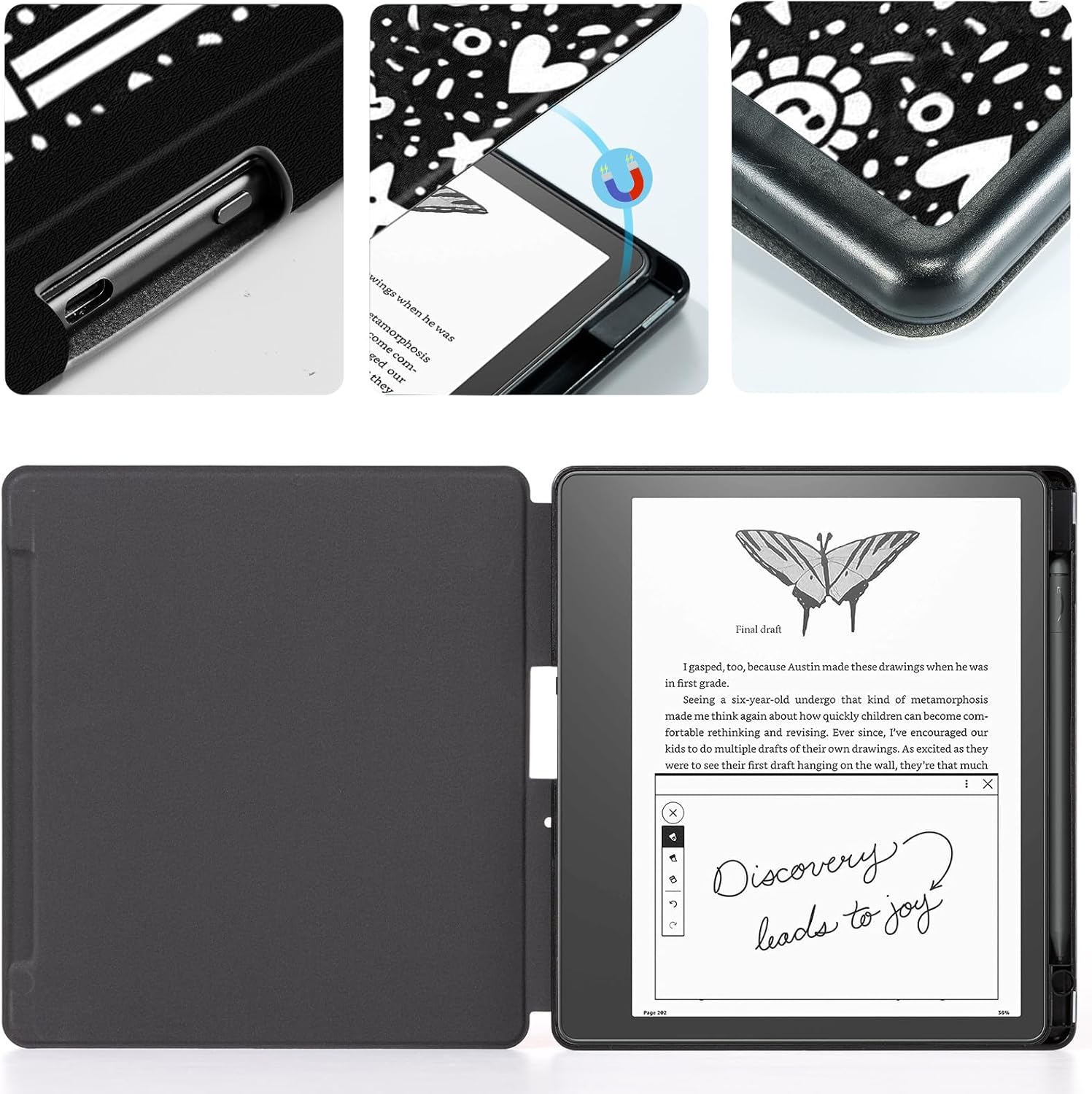 CoBak Case for Kindle Scribe - All New PU Leather Cover with Auto Sleep Wake Feature for Kindle Scribe 10.2" 2022 & 2024 Released with Pen Holder