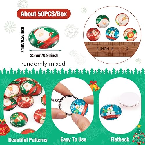 Miniatura 3 de Megapet Cabujón de cristal con parte trasera plana media redonda cúpula para colgantes de camafeo, artesanías, fabricación de joyas, adornos