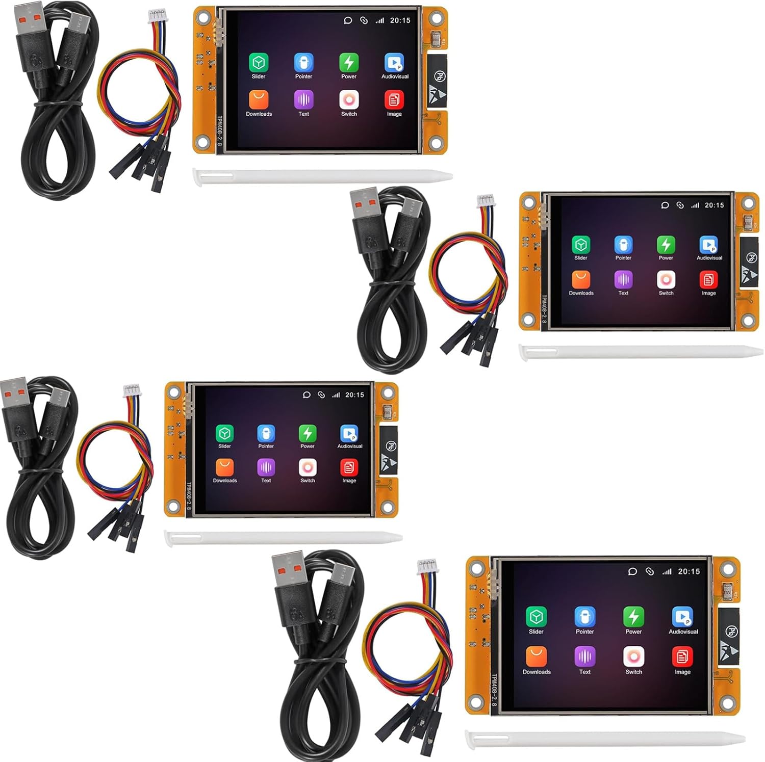 4pcs ESP32 LVGL WiFi & Bluetooth Development Board 2.4 inch LCD TFT Module 240 * 320 Smart Display Screen with Touch WROOM for Arduino