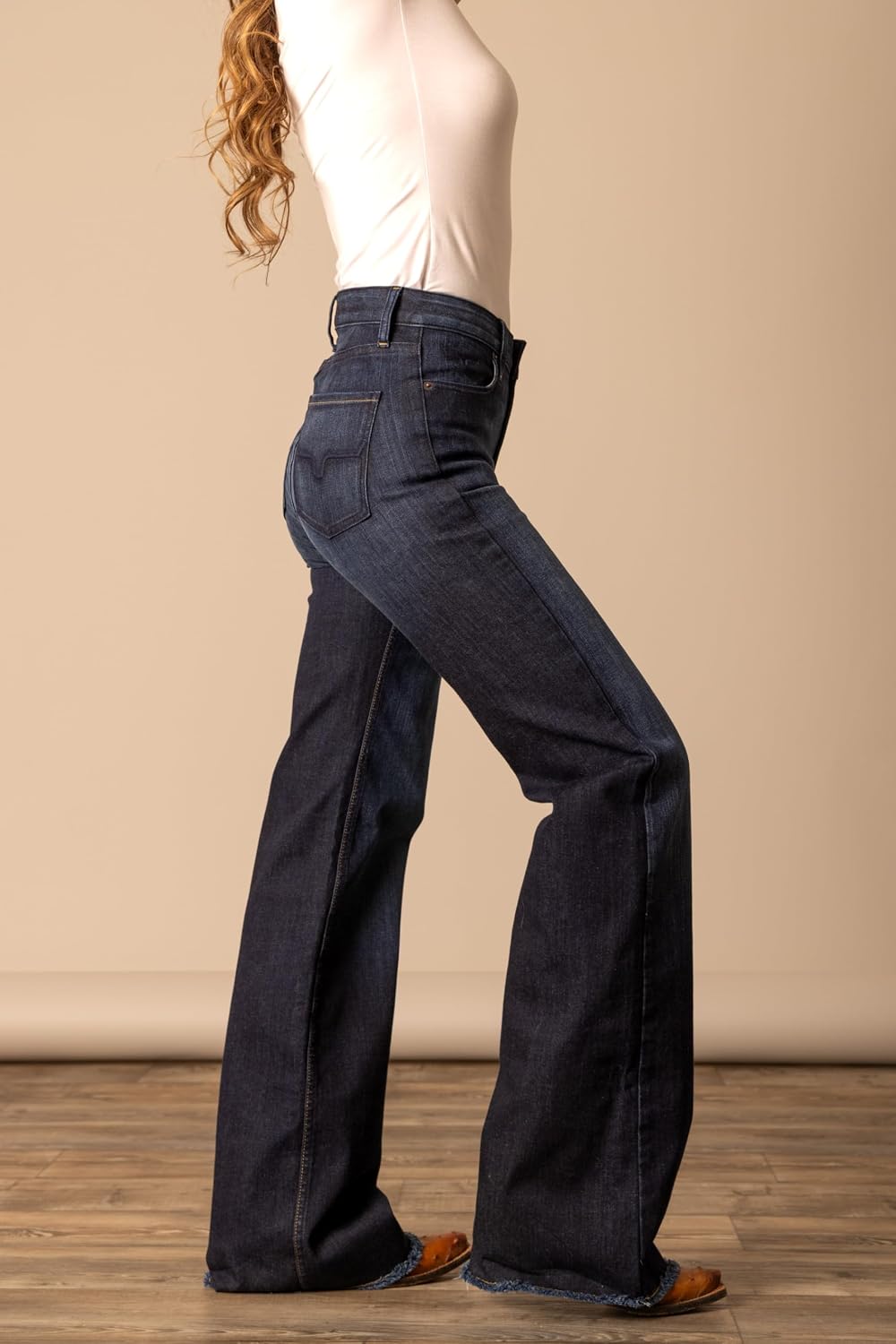 Kimes Ranch Women's Olivia High Rise Wide Leg Jeans, Raw Hem image 5