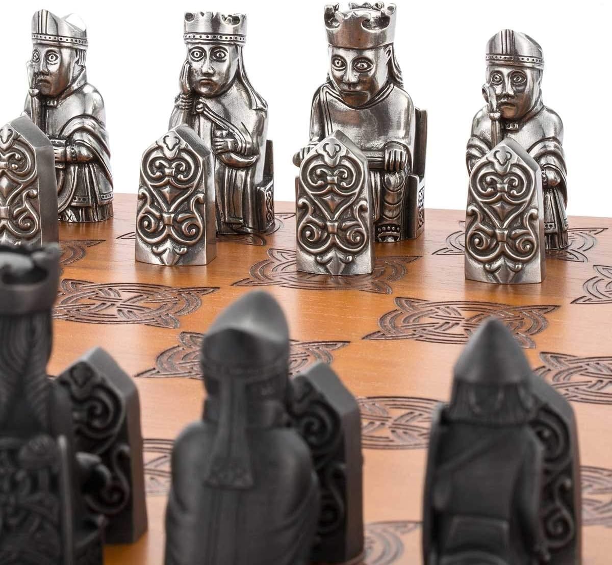 Royal Selangor Hand Finished The British Museum Collection Pewter Lewis Chess Set Gift
