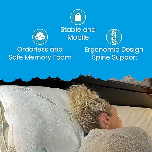 Miniatura 4 de Almohada ortopédica cervical con soporte firme de espuma viscoelástica para cuello, lado suave, espalda y boca abajo, perfectamente ajustable para