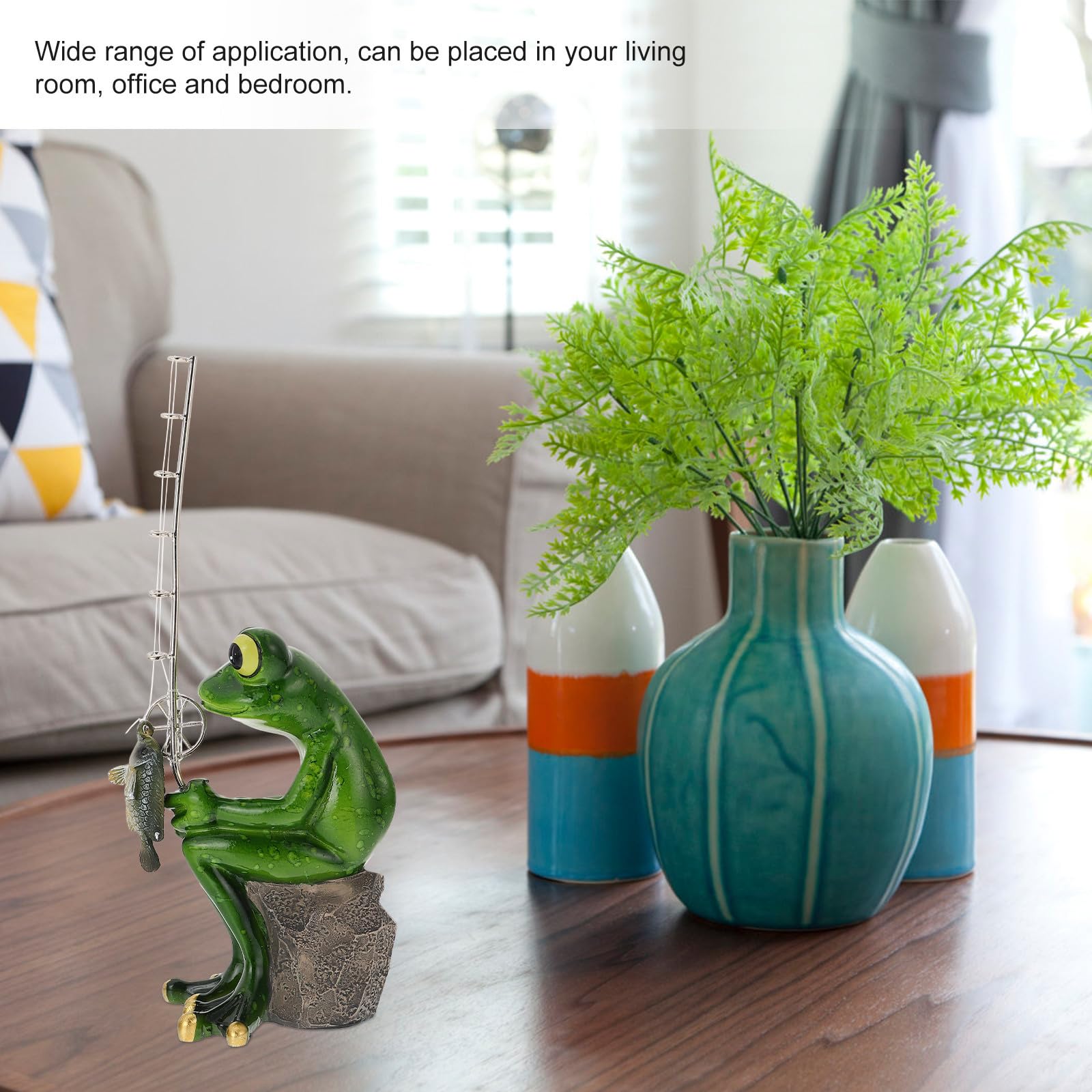 Statua Rana da Giardino in Resina Verde 2 Pezzi, Decorazione Resistente alle Intemperie e Leggera per Uso Interno ed Esterno Modellazione Vivida e Design Unico