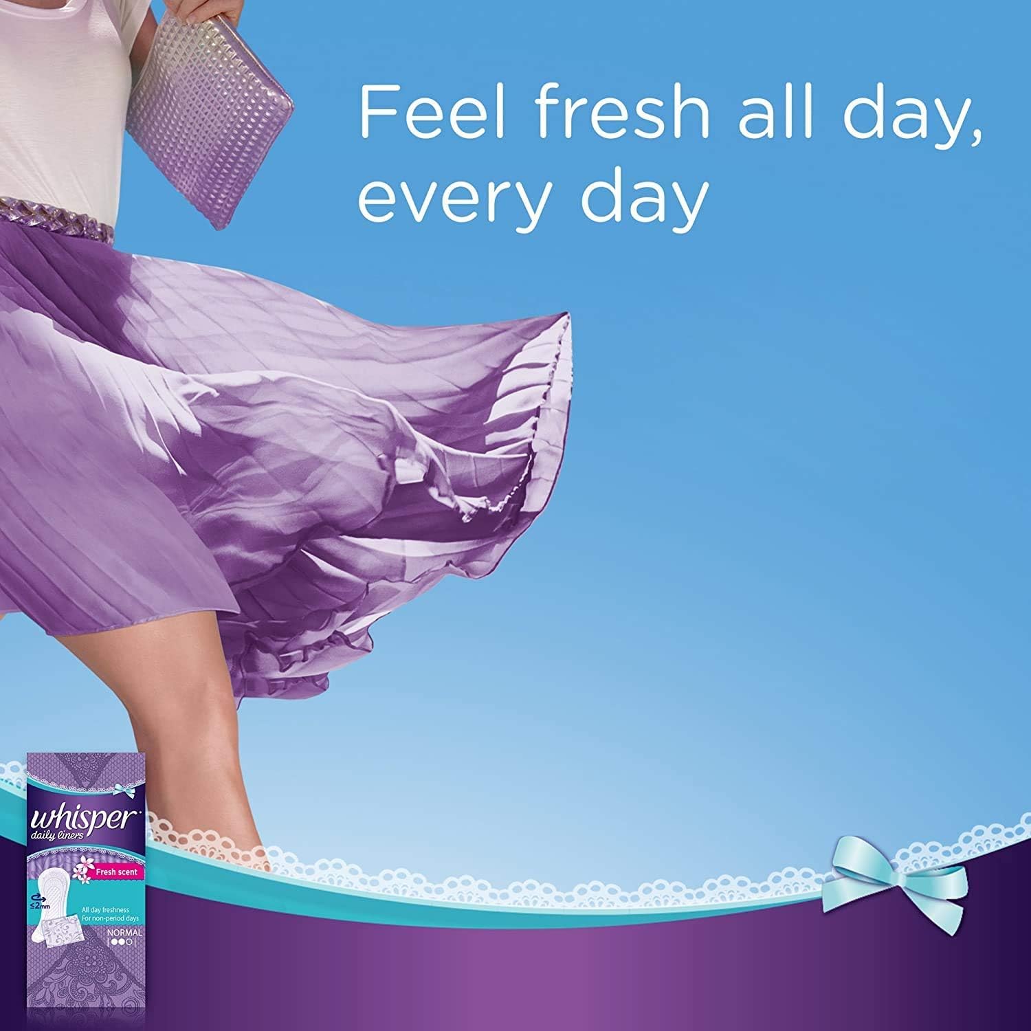 Whisper Clean and Fresh Daily Liners, 40 panty liners for women (Pack of 1) 2