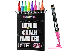 GOTIDEAL Washable Chalk Markers, Extra Fine Tip Chalkboard Paint Pens for Blackboard