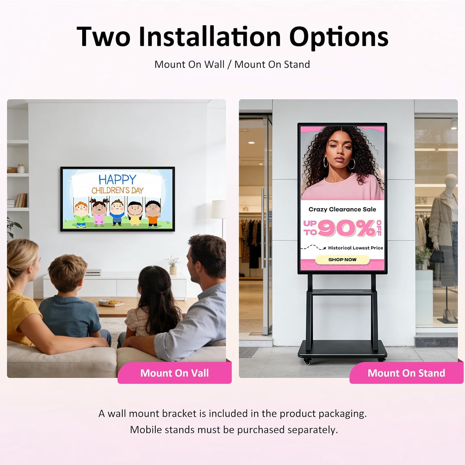 49" Smart Board, Electronic Interactive Smartboard for Classroom, Screen Mirroring, Android iOS 12, Digital Whiteboard for Presention Annotation Live Streaming(Wall Mount Included)