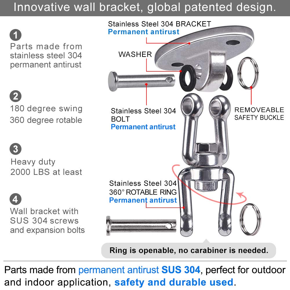 SELEWARE 2500 lb Capacity 360° Swivel Swing Hangers, Heavy Duty Swing