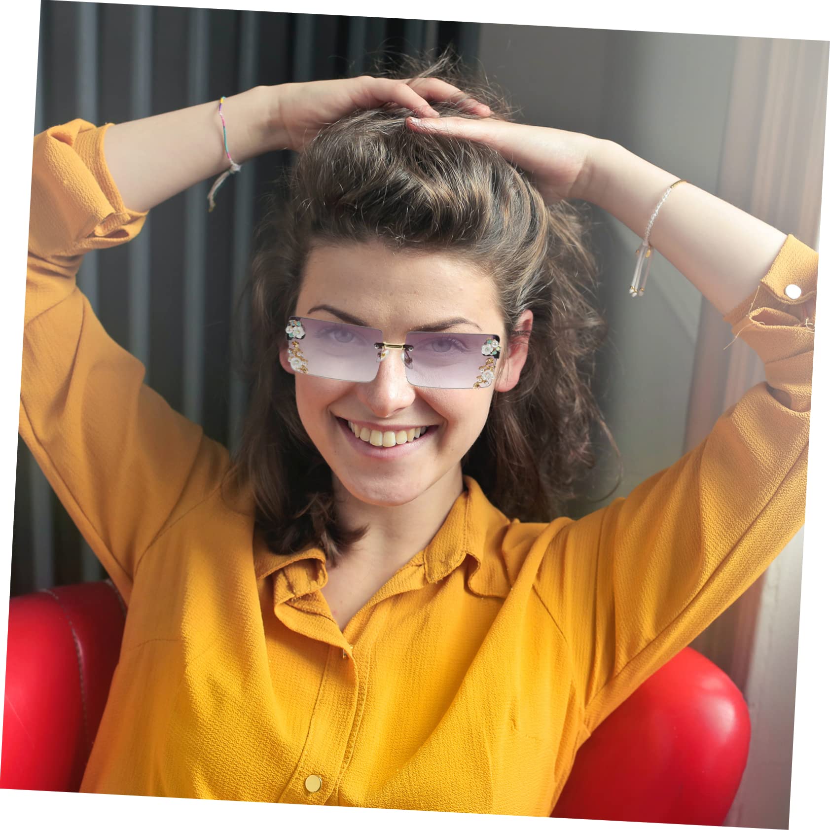 VALICLUD 5stücke Dekorative Sonnenbrille Mit Strass Für Damen Modisches Accessoire Für Partys Und Laufstege Mit Verlaufsglas Leicht Und Tragbar Uv-schutz Für Klare Sicht Im Sommer