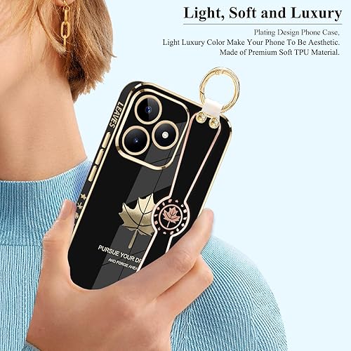 Miniatura 7 de Realme Narzo N53 Funda de silicona suave con hoja de arce, accesorios negros para teléfono móvil Realme Narzo N53 Funda para teléfono Realme C53 con