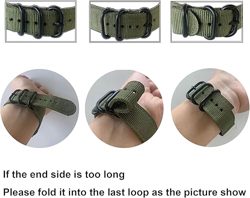 Vista 4 de Correa de repuesto para reloj Fenix 7X/5X/6X Easy Fit, correa de nailon transpirable tejida de 1.024 in compatible con Garmin Fenix 6X Pro/Fenix 5X