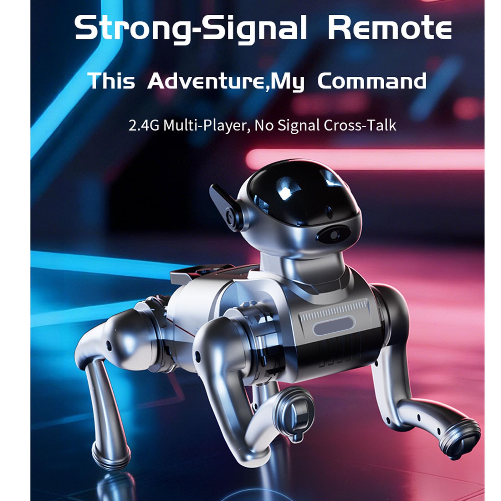 Keenso Perro Robot Inteligente, Juguete Interactivo con Comando de Voz con Control Remoto de 2,4 G, Movimientos Programables, Compañero Juguetón para Cantar y Bailar para Cumpleaños