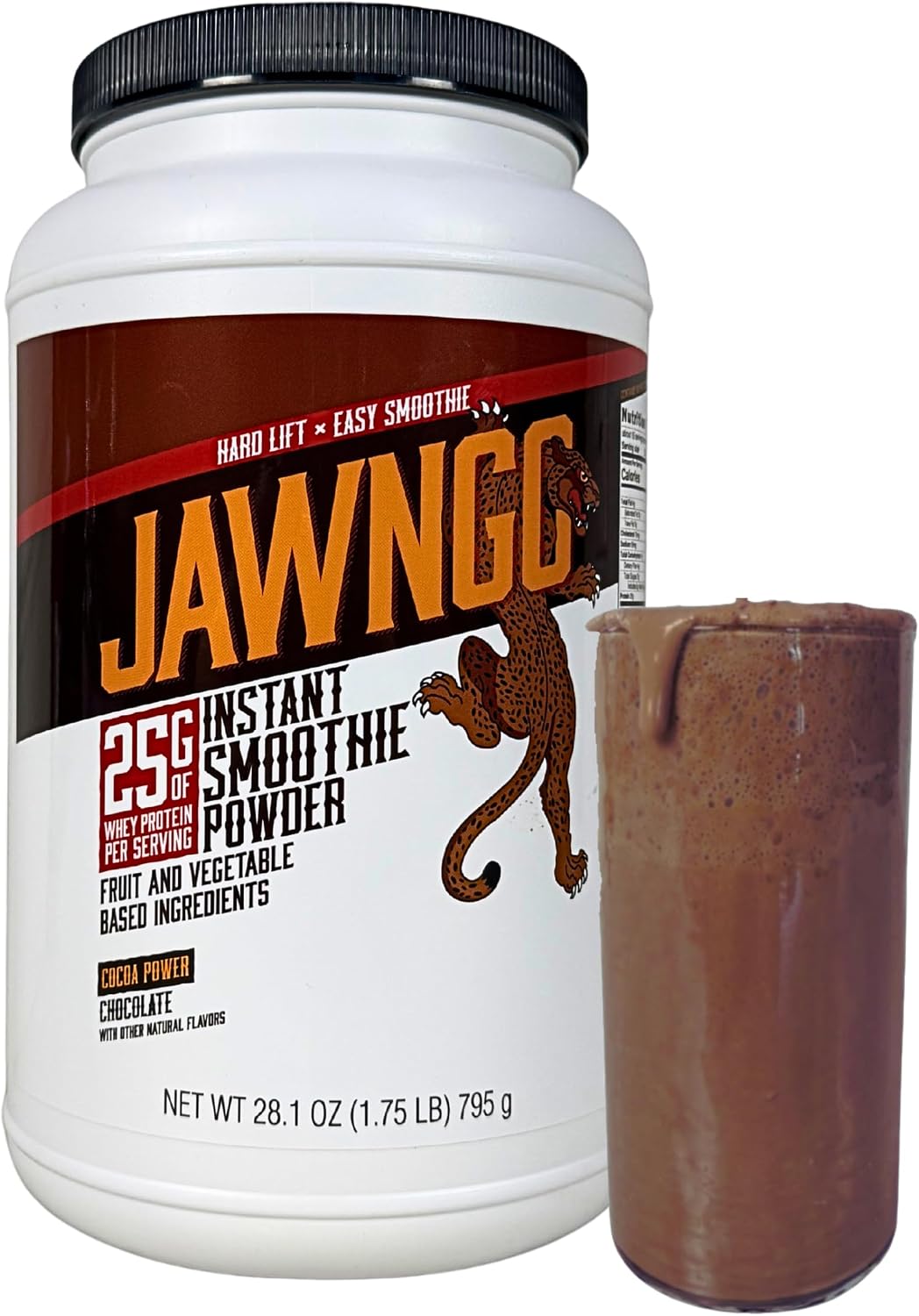 Chocolate Protein Smoothie Powder - 25G Whey Protein + Real Fruits & Vegetables - Blueberry, Banana, Spinach, Kale, Turmeric, Coconut Milk - Smooth Texture, Great Taste - 15 Servings