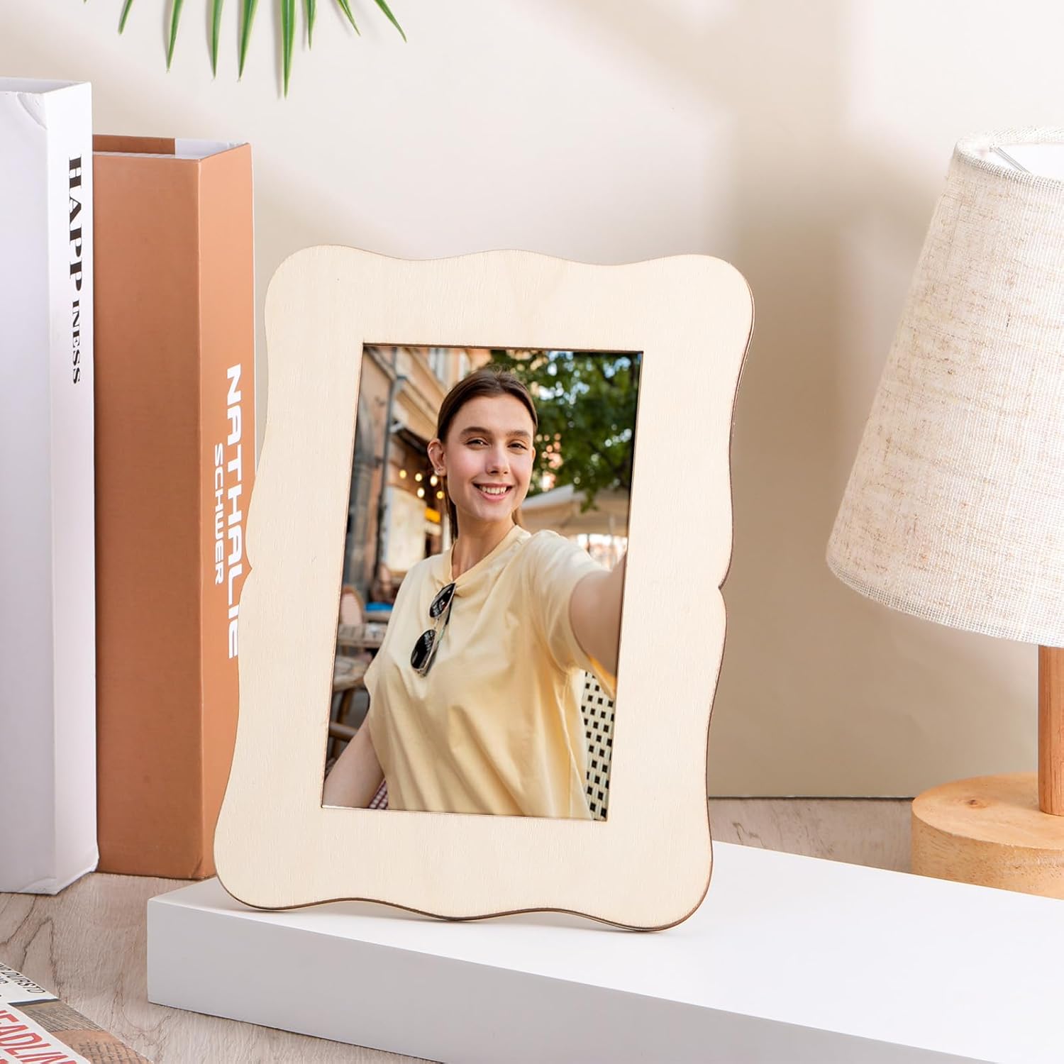 24 Packs Wooden Picture Frames 4x6 Unfinished Wooden Frames for Crafts DIY Frame for Arts, Photo Frame with Stand for Home Decor Tabletop Display