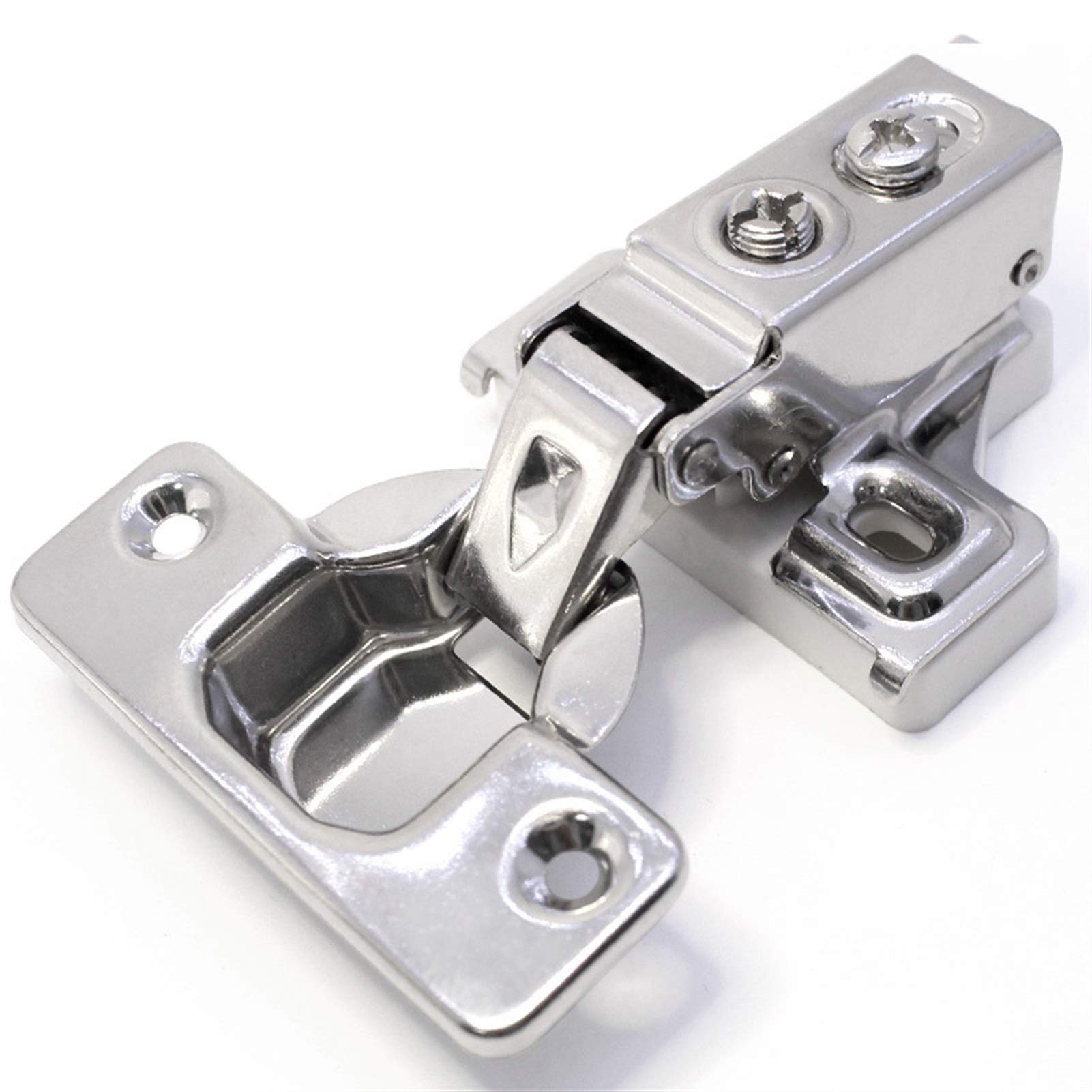 AUNANGLJSCS Short Arm Hinge, Soft Close Cabinet Hinges for Kitchen Face Frame Bookcases Door Connection Damping Buffering for Special Small Furniture Wardrobe(Half Overlay)