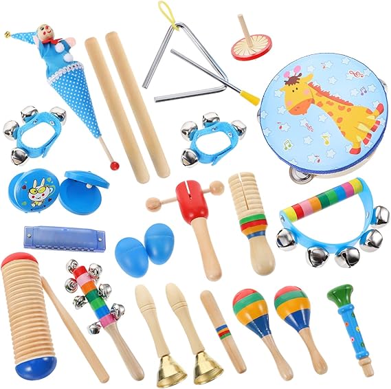 TOYANDONA Instrumento De Percussão Infantil 22 Peças Instrumentos