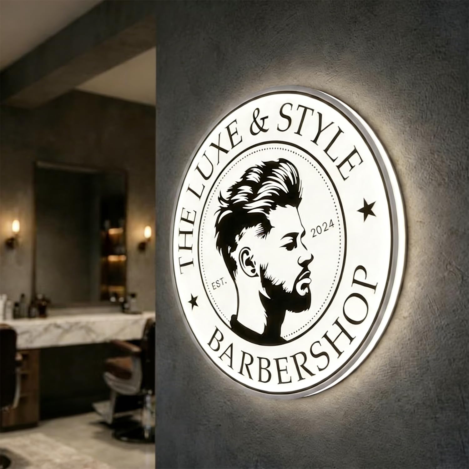 Individuelles LED Logo Schild, Ultradünne Acryl Leuchtbox, Personalisiertes Firmenschild mit Hintergrundbeleuchtung für Geschäft, Salon, Restaurant, Büro – Wandmontage