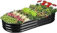 Vista 9 de Cama de Jardín Elevada Caja de Plantador Galvanizado para Exterior, Cama de Jardín de Metal Resistente a la Podredumbre para Vegetales, Flores