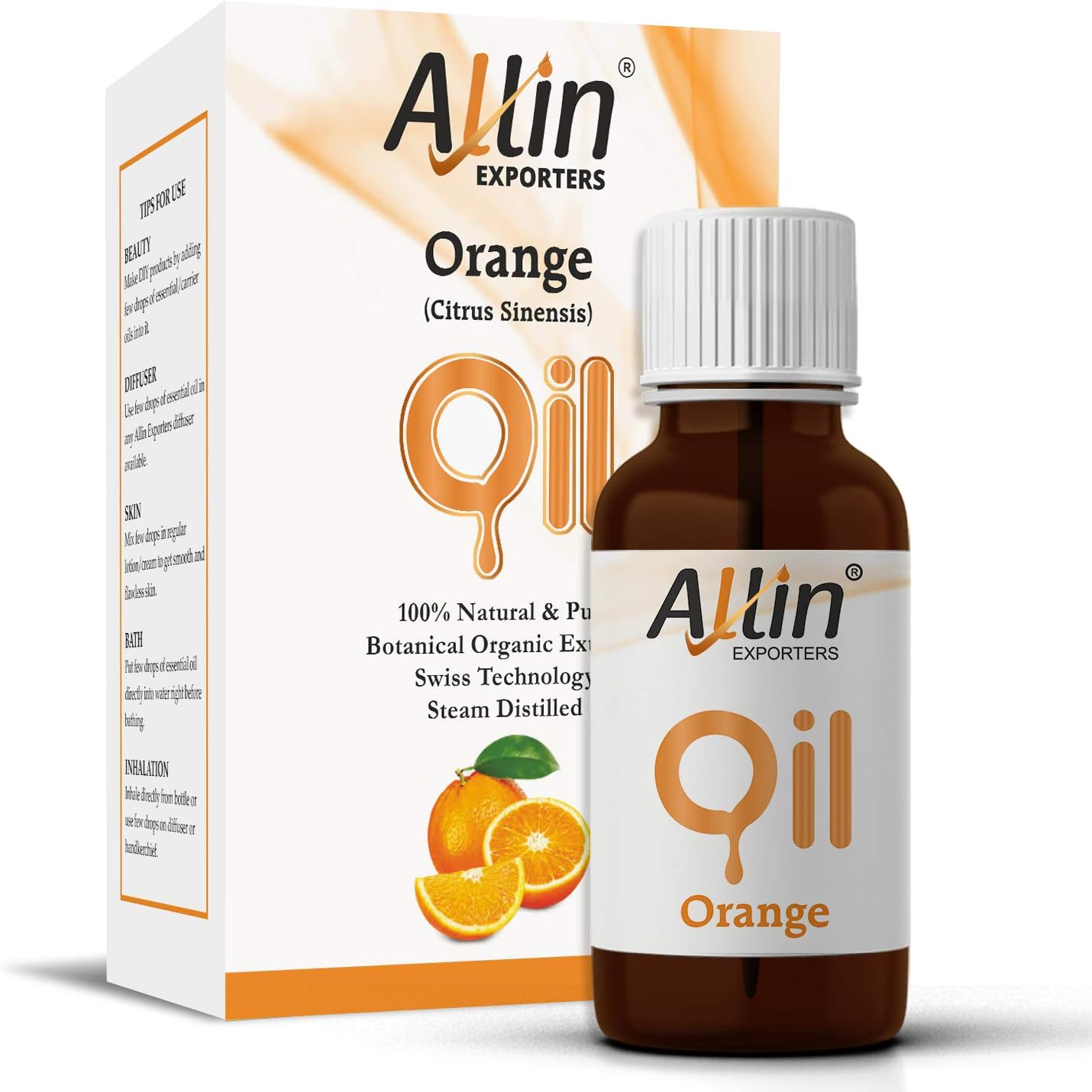 Allin Exporters Orange Oil - Pure , Natural & Undiluted - 15 Ml