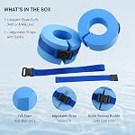 2 Pcs Foam Aquatic Cuffs Exercise Equipment - Water Aerobics Fitness Ring with Adjustable Webbing Water Ankles Arms Belts for Swim Fitness Training
