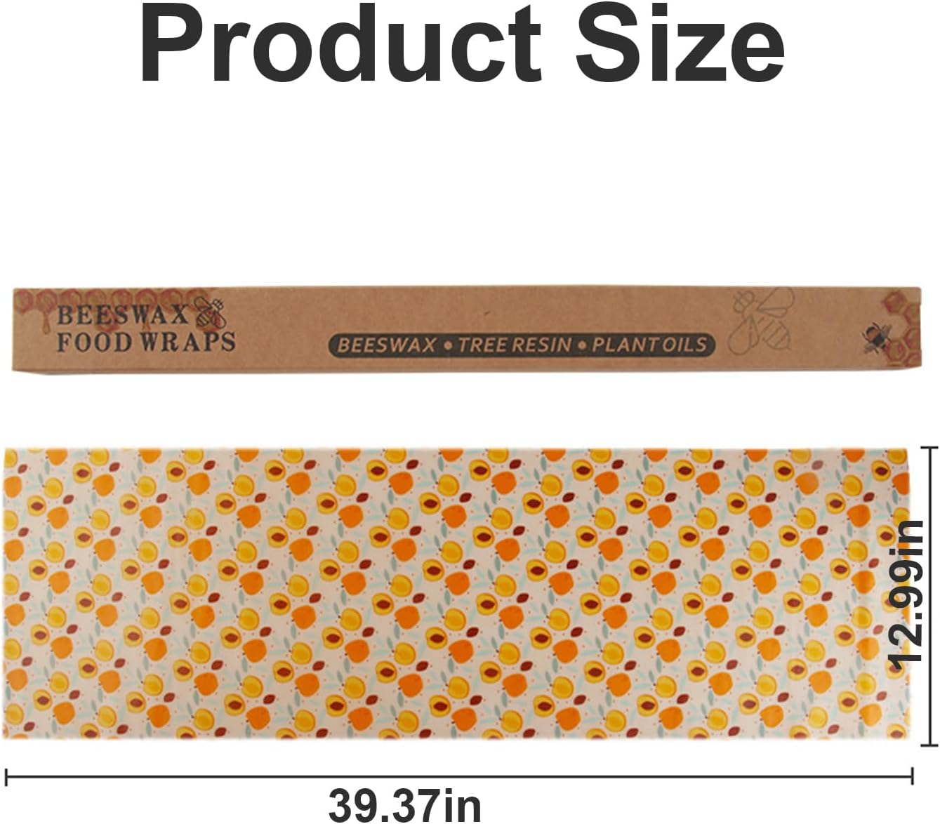 Organic Beeswax Wrap Roll 13 x 39.4 Inch, Reusable Food Wrap for Lunch image 4