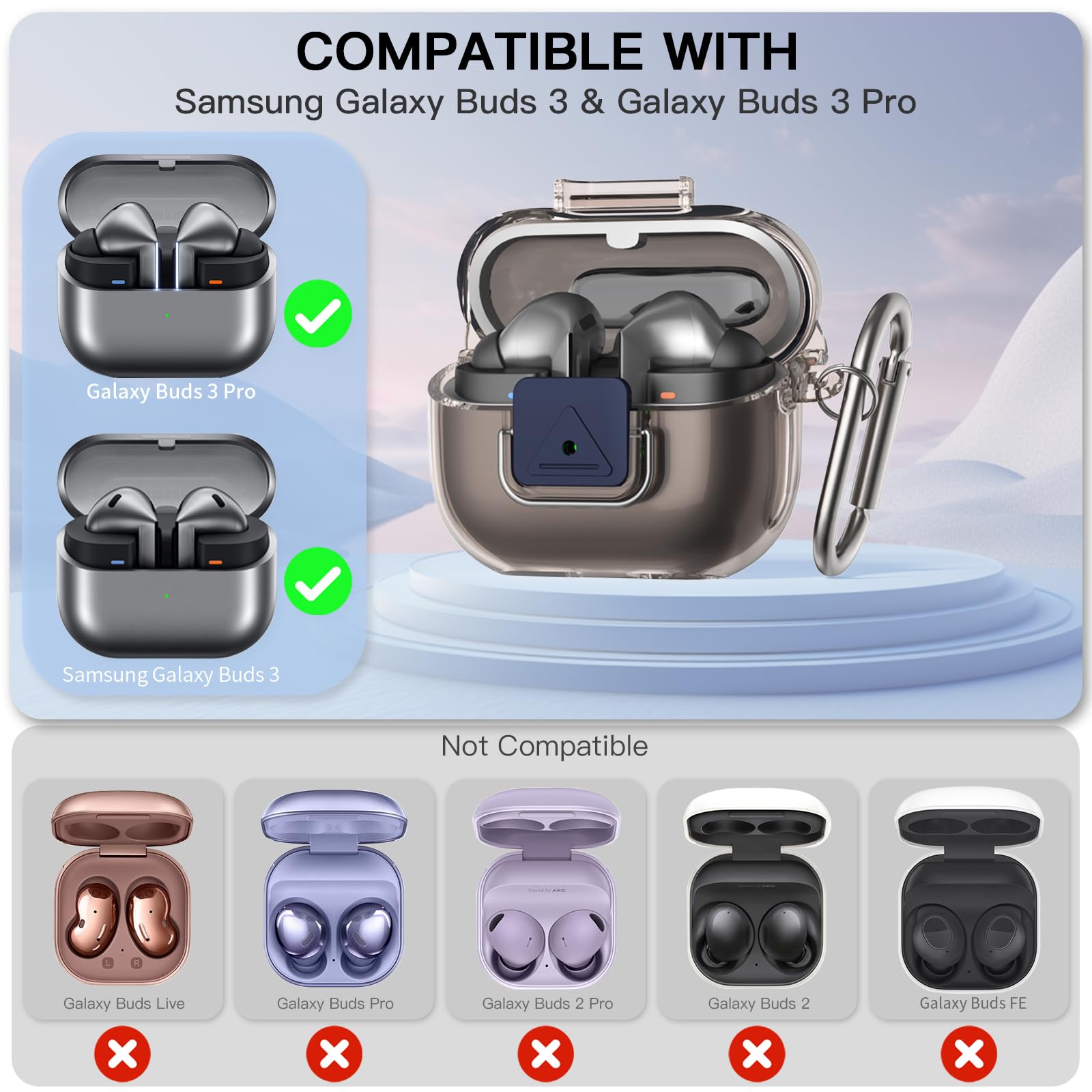 Amazon | TUDIOW Galaxy Buds Pro 3 ケース & Galaxy Buds 3 ケース 